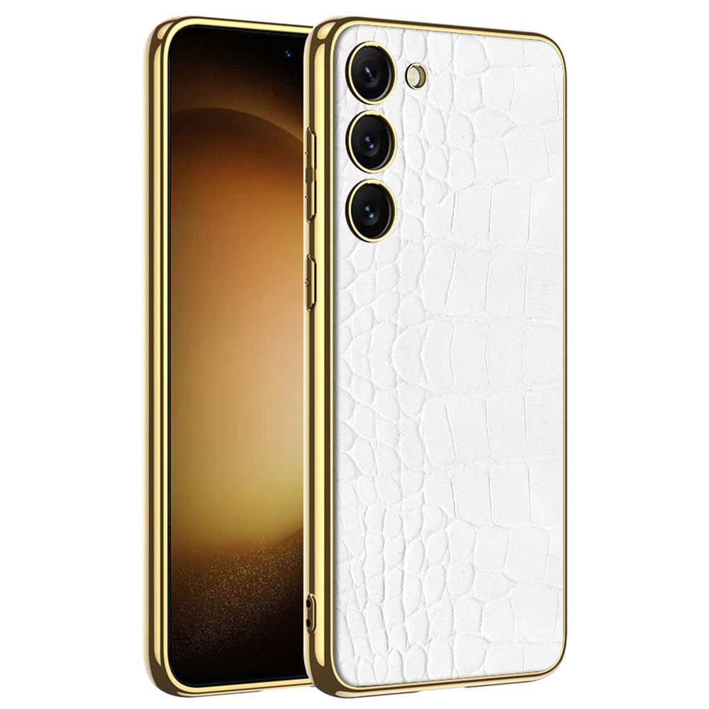 GKK Crocodile / Snake Texture Case for Samsung Galaxy S23 PU Leather Coated PC Back Case Electroplating TPU Frame Phone Cover GKK Crocodile / Snake Texture Case for Samsung Galaxy S23 PU Leather Coated PC Back Case Electroplating TPU Frame Phone Cover